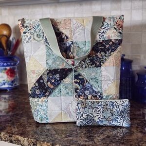 NEW Quilted Patchwork Tote and Wallet Set